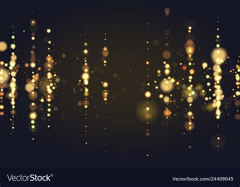 Golden Bokeh Sparkle Glitter Lights Luxury Vector Image