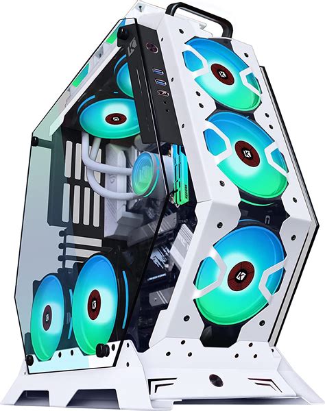 Kediers Pc Case Atx Tower Tempered Glass Gaming Computer Open Frame