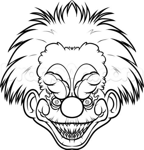 Scary Clown Faces Coloring Pages