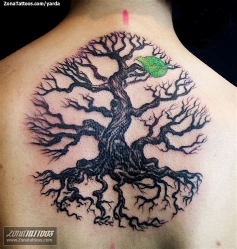 tatuaje de arboles espalda