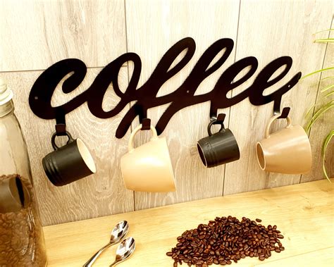 Metal Coffee Mug Rack Wall Mug Rack Mug Rack Coffee Cup Etsy