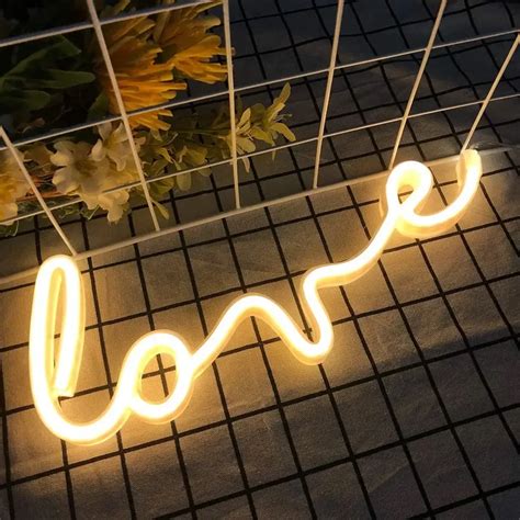 Love Led Neon Word Signs Battery Usb Powered Night Love Light Up Sign