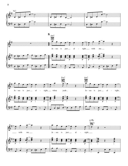 Jesus Is Just Alright By The Doobie Brothers Piano Vocal Guitar