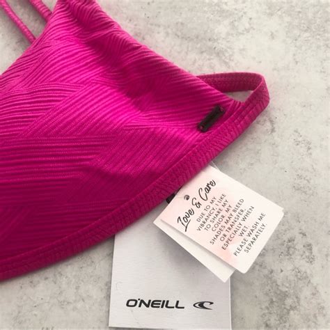 O Neill Swim Oneill Saltwater Solids Textured Bikini In Neon Pink L Nwt Poshmark