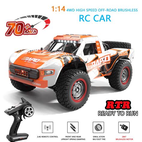 1 14 70KM H Q130 4WD RC Car With Light Brushless Motor Remote Control