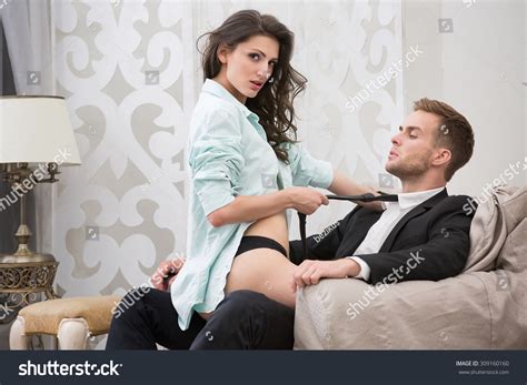 Sexy Brunette Seduced Guy Business Suit Stock Photo Shutterstock