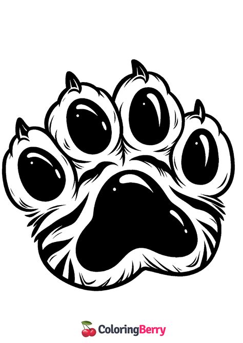 Tiger Paw Coloring Page Free Pdf Printable