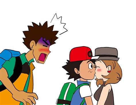 Serena kisses Ash good luck but it was in front of Brock. (Drawn by me, please don't repost) : r ...