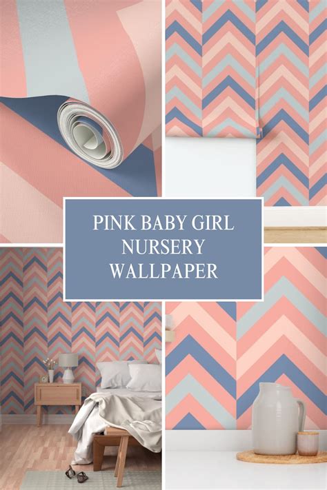 chevron pink wallpaper  baby girls nursery room lyfepyle