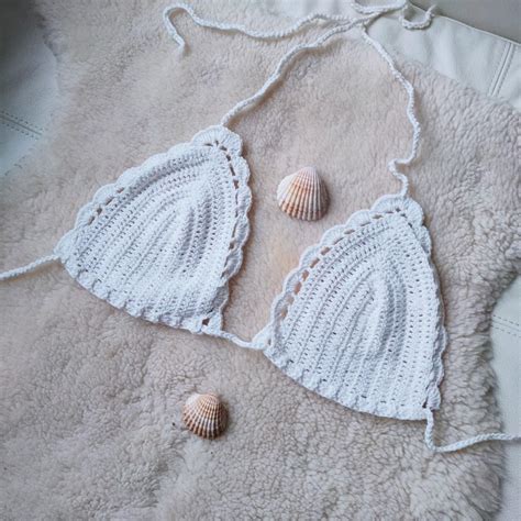 Crochet Bikini Tops In White Perfect With Water As Depop