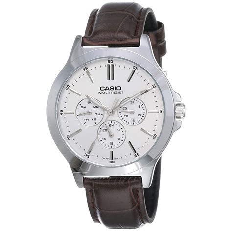 Luxolite Casio Standard Mtp V L Audf Men S Analog Brown Leather