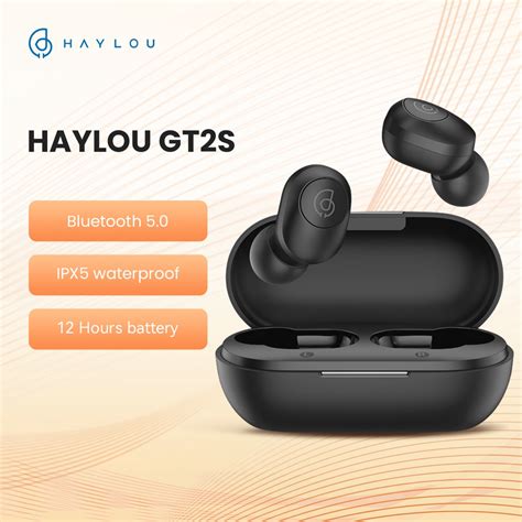 HAYLOU GT2S Earphone Bluetooth, Wireless Microphone Physical Button ...