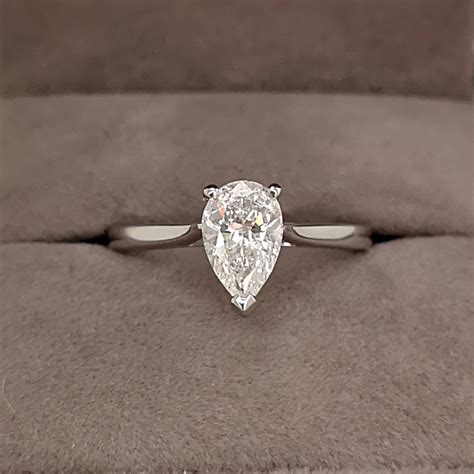 091 Carat Pear Shaped Diamond Engagement Ring