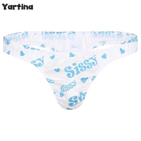 Mens Lingerie Sissy Crossdresser Panties Sexy G String Thongs Soft Shiny Ruffled Low Rise Bikini