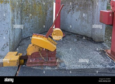 Movable Bridge Mechanical Lock Handle Safety Latch Stock Photo Alamy