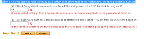 Solved When a 4.50-kg object is hung vertically on a certain | Chegg.com