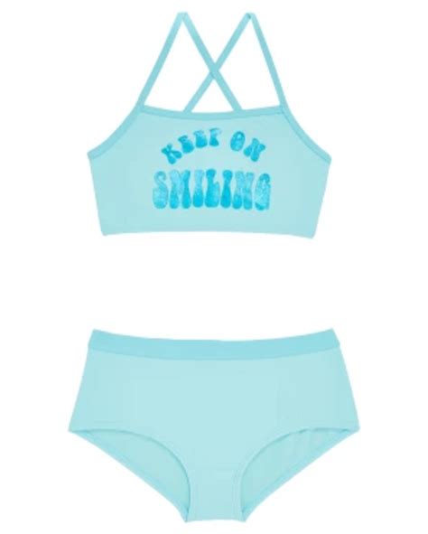 Bikini mit Glitzerprint Y F K verschiedene Designs türkis von KiK