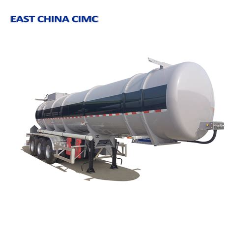 3 Axle Stainless Steel Fuel Tank Semi Tanker Sulfuric Acid Transport