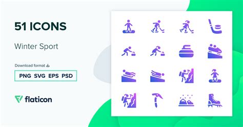 Winter Sport Icon Pack | Gradient fill | 51 .SVG Icons
