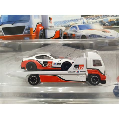 TOYOTA GR SUPRA AERO LIFT PICKUP TEAM TRANSPORT N HOT WHEELS PREMIUM BCN STOCK CARS