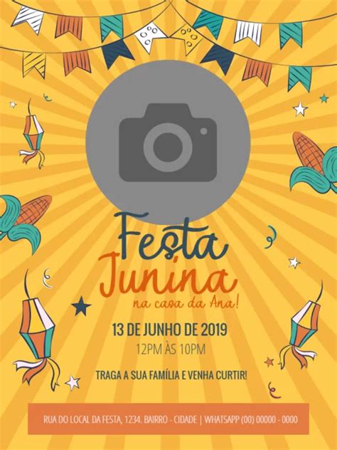 Fazer Convite Online Festa JuninaEdite Online