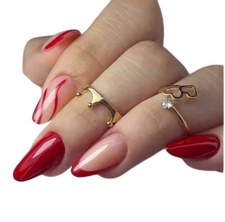 Paznokcie Sztuczne Czerwone Tipsy Swirl French Nude Classic Red Samoprzylepne 24szt Sklep