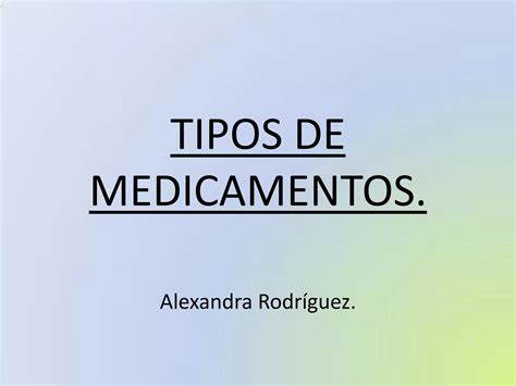 Tipos De Medicamentos PPT