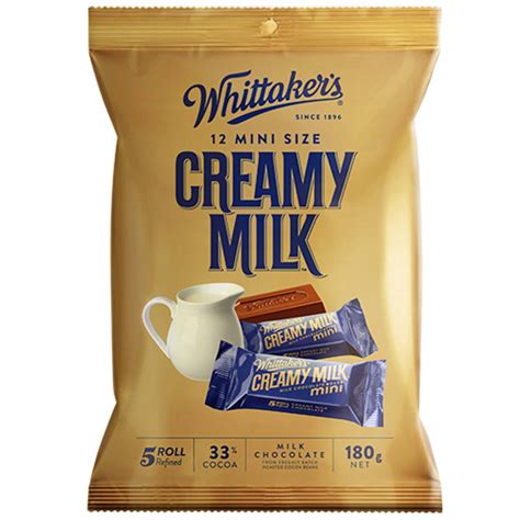 Whittakers Creamy Milk Slab Bag 180g Kiwi Fine Foods