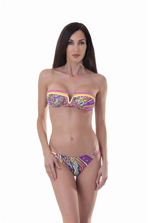 MISS BIKINI LUXE Bandeau Bikini With Braids And Sequins Editorialist