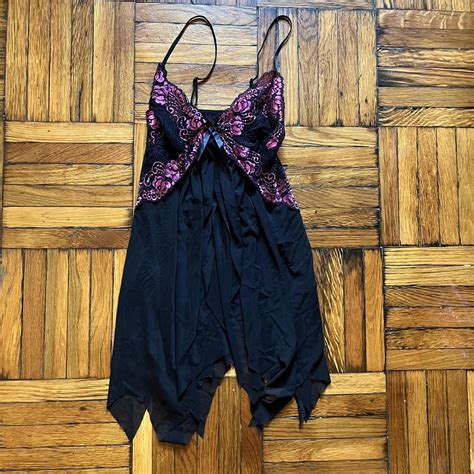 Black And Pink Mesh Lingerie Top Size Small Depop