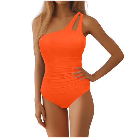 Tsesme One Shoulder One Piece Swimsuit for Women Flattering bathing
