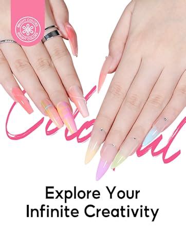 Amazon Peacecolor Gel Nail Polish Kit With U V Light Colors White Nude Pink Jelly Sliver