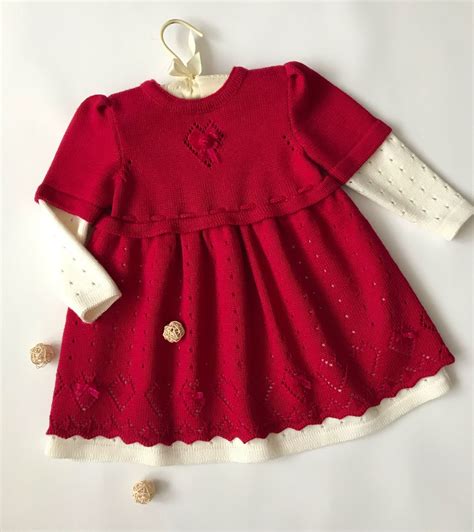 Вязаное платье для девочки «мое сердечко» в интернет-магазине Ярмарка ...