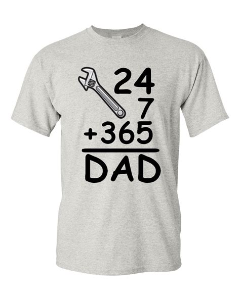 Dad 24 7 365 T Shirt Funny Dad T Fathers Day Tee Shirt Ebay