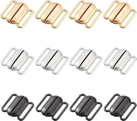 1Set 12 Sets 3 Colors Bra Closure Clasps 0 7 Inch Front Closing Bikini Clasp Clicker Closure