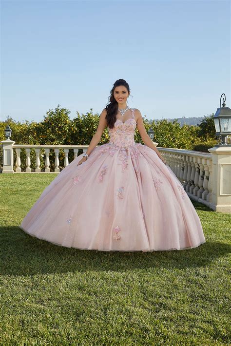 Mori Lee 89424 Spaghetti Straps Floral Quince Dress