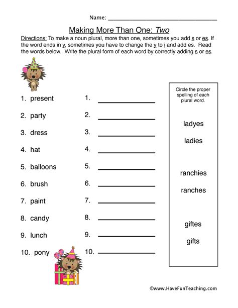 Plurals S Es Ies Worksheet Have Fun Teaching