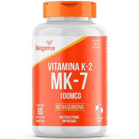 Vitamina K2 Mk 7 Mk7 100 mcg 60 Cápsulas Biogens