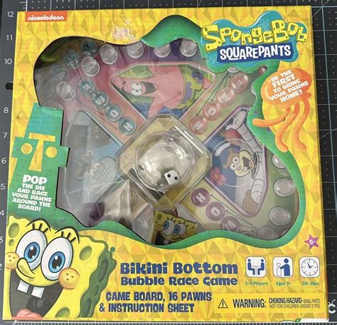 Nickelodeon Spongebob Bikini Bottom Bubble Race Board Game Players Picclick Uk