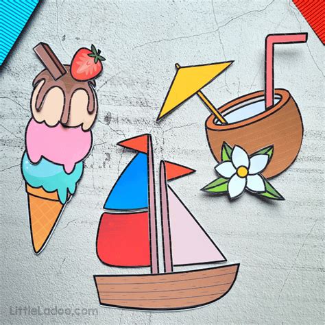 3 Summer Cut and Paste Crafts