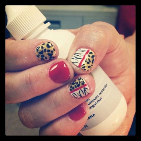 Leapardrednailsgelishnailartzebraanimalprint