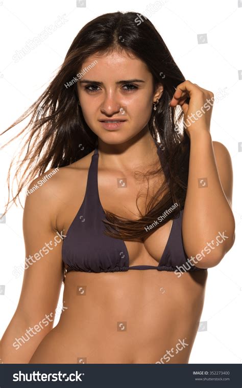 Pretty Romanian Brunette Mauve Bikini Stock Photo Shutterstock