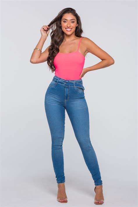 Calça Jeans Skinny Hot Pants Empina Bumbum 10843 Jeans Médio