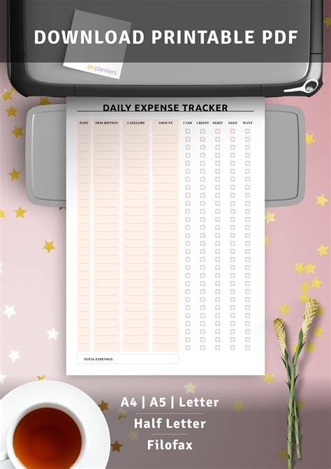 printable everyday expense tracker