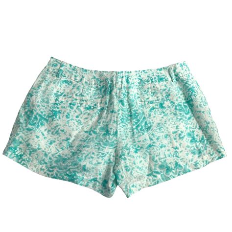 Valerie Bertinelli Blue And White Floral Linen Shorts C Gem