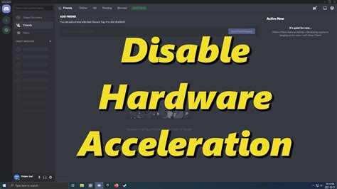 How To Disable Hardware Acceleration In Discord Youtube