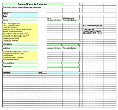 40+ Personal Financial Statement Templates & Forms ᐅ TemplateLab