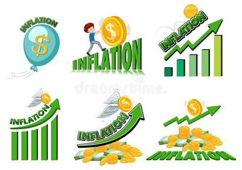 Set Of Different Inflation Logos And Symbols Stock Vector