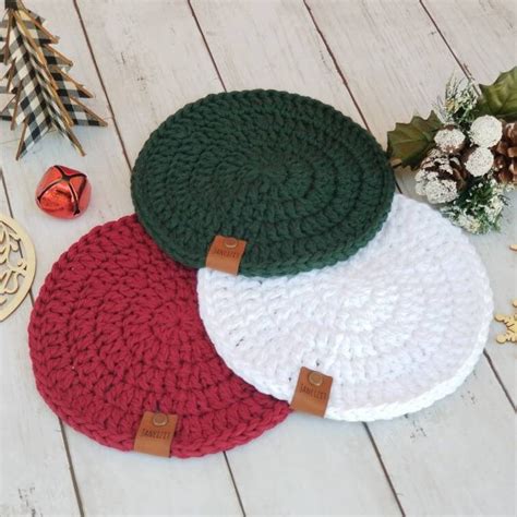 Crochet Potholder Crochet Trivet Christmas Decor Large Crochet Potholder Hot Pad Trivet Hot