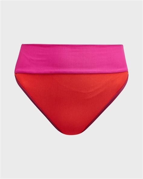 Beach Riot Emmy Colorblock High Waisted Bikini Bottoms Neiman Marcus